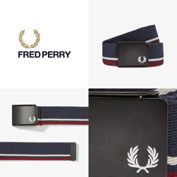 FRED PERRY フレッドペリー / ティップドウェビングベルト(BT8431) Navy x Port x Ecru