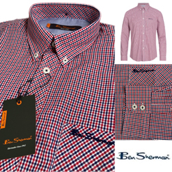 Ben Sherman ベンシャーマン / ミニハウスチェックボタンダウンシャツ Red -送料無料-