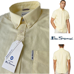 Ben Sherman ベンシャーマン / 60s モッド オックスフォードボタンダウンシャツ Yellow -送料無料-