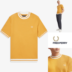 FRED PERRY フレッドペリー / ショートスリーブスウェットシャツ(M8527) Gold -送料無料-