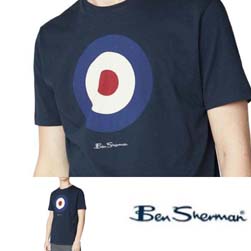 Ben Sherman ベンシャーマン / 60s モッド シグネチャーターゲットマークＴシャツ Dark Navy -送料無料-