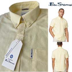 Ben Sherman ベンシャーマン / 60s モッド オックスフォードボタンダウンシャツ Yellow -送料無料-