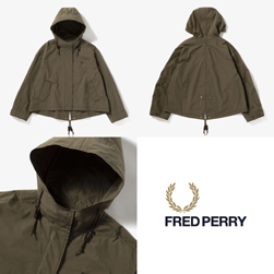 FRED PERRY フレッドペリー / レディースクロップドフィッシュテイルパーカ(F6313) Olive -送料無料-