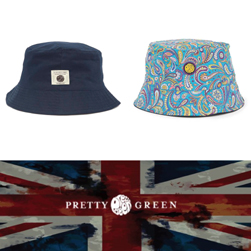 PRETTY GREEN プリティーグリーン / リバーシブルペイズリーバケットハット Navy -送料無料-