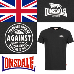 LONSDALE ロンズデール / アゲインストレイシズム&ヘイトTシャツ(WARLINGHAM) Black -送料無料-