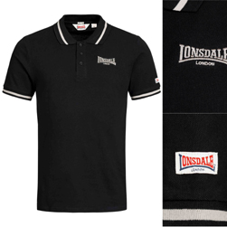 LONSDALE ロンズデール / スリムフィットポロシャツ(CAUSTON) Black -送料無料-