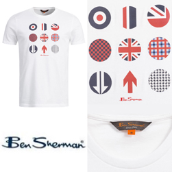 Ben Sherman ベンシャーマン / モッズアイコンＴシャツ White -送料無料-