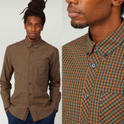 Ben Sherman ベンシャーマン / ハウスチェックボタンダウンシャツ Gold Metal -送料無料-