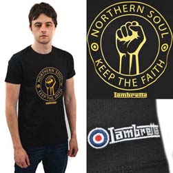 Lambretta ランブレッタ / ノーザンソウルTシャツ Black x Yellow