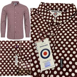Lambretta ランブレッタ / ポルカドットボタンダウンシャツ Burgundy -送料無料-