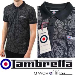 Lambretta ランブレッタ / ペイズリーポロシャツ Ink Grey -送料無料-