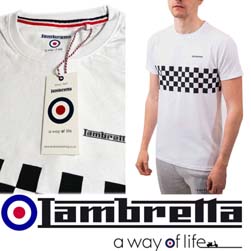 Lambretta ランブレッタ / ツートーンパネルTシャツ White
