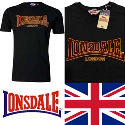LONSDALE ロンズデール / フロックロゴプリントTシャツ(CLASSIC) Black -送料無料-