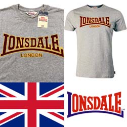 LONSDALE ロンズデール / フロックロゴプリントTシャツ(CLASSIC) Marl Grey -送料無料-