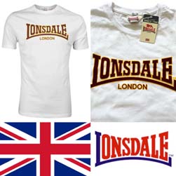LONSDALE ロンズデール / フロックロゴプリントTシャツ(CLASSIC) White -送料無料-