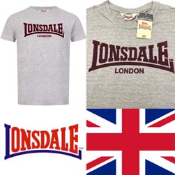 LONSDALE ロンズデール / フロックロゴプリントTシャツ(L008) Marl Grey -送料無料-