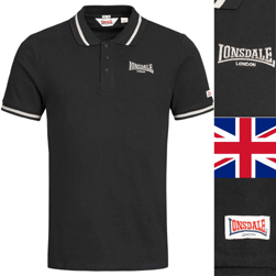 LONSDALE ロンズデール / スリムフィットポロシャツ(CAUSTON) Black -送料無料-