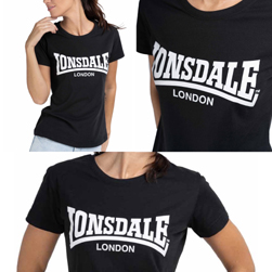 LONSDALE ロンズデール / ウィメンズロゴプリントTシャツ(CARTMEL) Black -送料無料-