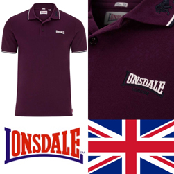 LONSDALE ロンズデール / スリムフィットポロシャツ(LION) Oxblood -送料無料-