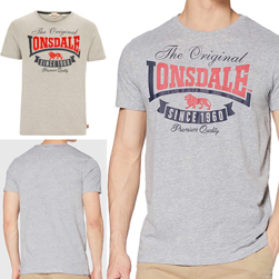 LONSDALE ロンズデール / ロゴプリントTシャツ(CORRIE) Marl Grey -送料無料-