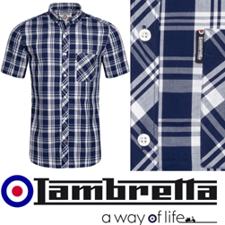 Lambretta ランブレッタ / ギンガムチェックボタンダウンシャツ(RWIS1370) Navy -送料無料-