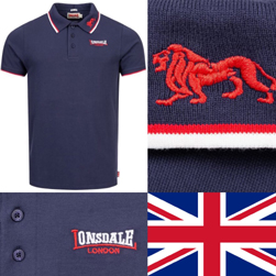 LONSDALE ロンズデール / スリムフィットポロシャツ(LION) Navy -送料無料-