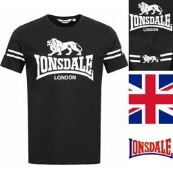 LONSDALE ロンズデール / ライオンロゴプリントTシャツ(ALDEBURGH) Black -送料無料-