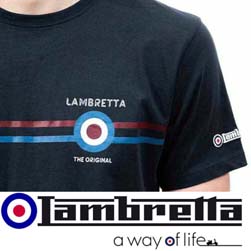 Lambretta ランブレッタ / ストライプターゲットマークTシャツ Navy