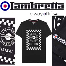 Lambretta ランブレッタ / チェッカーボードＴシャツ Black -送料無料-