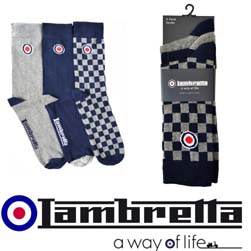 Lambretta ランブレッタ / 3パックソックス Navy