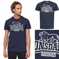 LONSDALE ロンズデール / ライオンロゴプリントTシャツ(ALLANFEARN) Navy -送料無料-