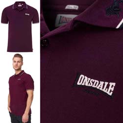 LONSDALE ロンズデール / スリムフィットポロシャツ(LION) Oxblood -送料無料-