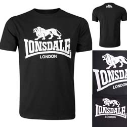 LONSDALE ロンズデール / ライオンロゴプリントTシャツ Black -送料無料-