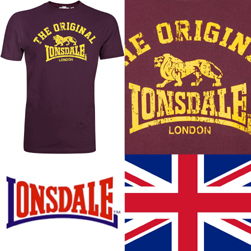 LONSDALE ロンズデール / ライオンロゴプリントTシャツ(ORIGINAL) Vintage Oxblood -送料無料-