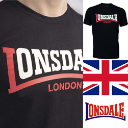 LONSDALE ロンズデール / ツートーンロゴプリントTシャツ Black -送料無料-