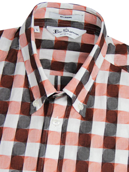 Ben Sherman ベンシャーマン / アーカイブチェックボタンダウンシャツ(PRINCETON) Orange -送料無料-
