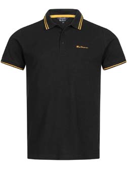 Ben Sherman ベンシャーマン / ティップラインポロシャツ Black -送料無料-