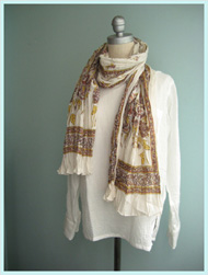 blue stone(ブルーストーン)/フラワー＆ペイズリーストール Brown