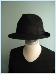 Dry Bones(ドライボーンズ)/フェルトハット(Front Pinch Felt Hat) Black -送料無料-