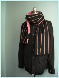 Dry Bones(ドライボーンズ)/2トーンスクールストライプマフラー Black