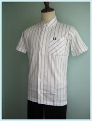 FRED PERRY(フレッドペリー)/ストライプボタンダウンニットシャツ(F1283) White