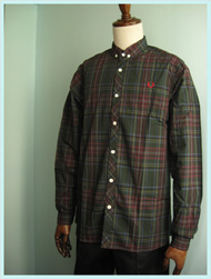 FRED PERRY(フレッドペリー)/タータンチェックボタンダウンシャツ(M8327) Hunting Green -送料無料-