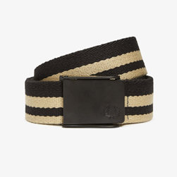 FRED PERRY フレッドペリー / ツインティップドウェビングベルト(BT7441) Black x Champagne