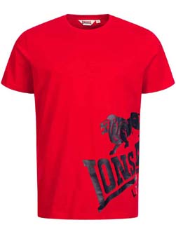 LONSDALE ロンズデール / ライオンロゴプリントTシャツ(DEREHAM) Red -送料無料-