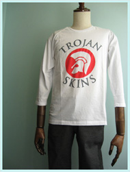 NEVERTRUST(ネバートラスト)/七分袖Tシャツ(TROJAN SKINS) White