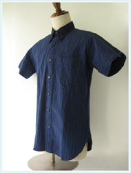 NEVERTRUST(ネバートラスト)/ストライプボタンダウンシャツ Navy