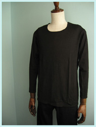 Or Glory(オアグローリー)/レーヨンコットンニットクルー Black