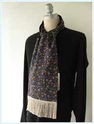 Original John(オリジナルジョン)/スカーフ(JOHN'S SCARVES Flower) Navy x Beige