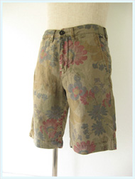 PRETTY GREEN(プリティーグリーン)/リネンショーツ(FLORAL LINEN CITY SHORT) Stone -送料無料-