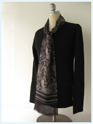 PRETTY GREEN(プリティーグリーン)/ペイズリーシルクスカーフ Black Paisley -送料無料-